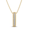 Thumbnail Image 1 of 1933 by Esquire  Diamond Pendant Necklace 1/8 ct tw Round 14K Yellow Gold-Plated Sterling Silver 22"