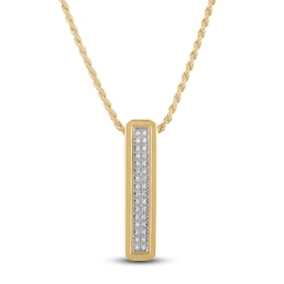 1933 by Esquire  Diamond Pendant Necklace 1/8 ct tw Round 14K Yellow Gold-Plated Sterling Silver 22"