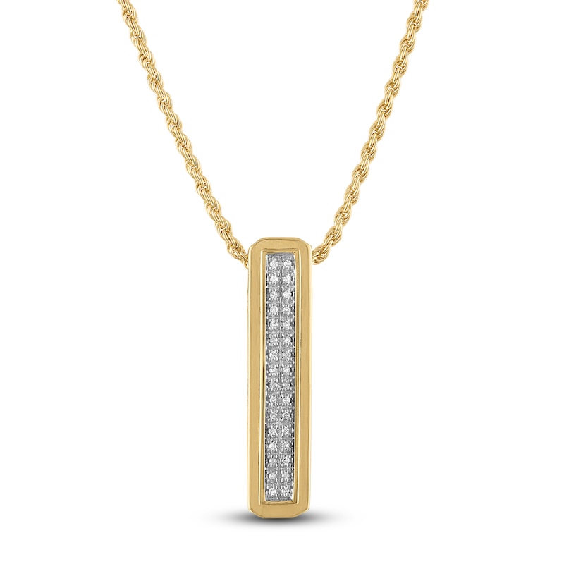 Main Image 1 of 1933 by Esquire  Diamond Pendant Necklace 1/8 ct tw Round 14K Yellow Gold-Plated Sterling Silver 22"