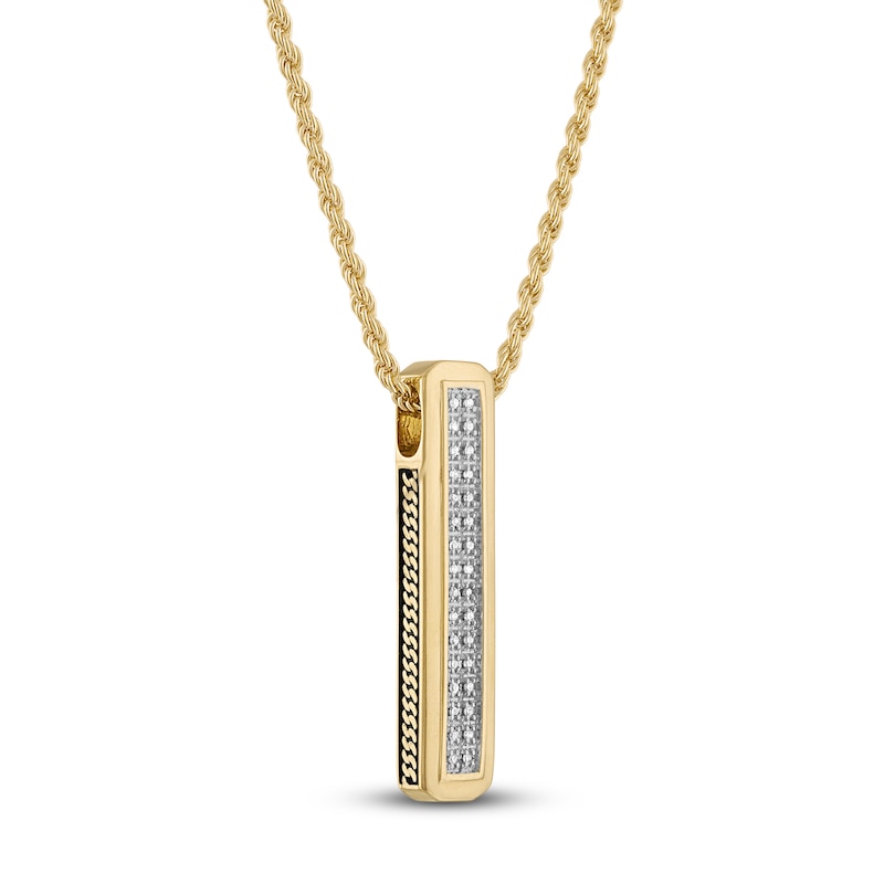 Main Image 2 of 1933 by Esquire  Diamond Pendant Necklace 1/8 ct tw Round 14K Yellow Gold-Plated Sterling Silver 22"