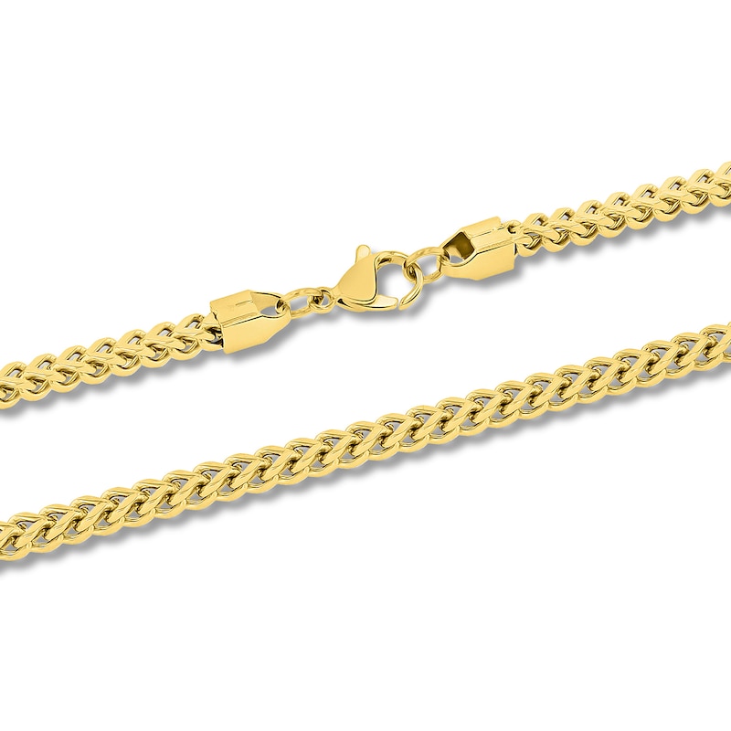 Main Image 2 of Solid Franco Chain Necklace Yellow Ion-Plated Stainless Steel 24" 24mm