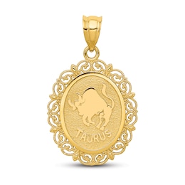 Polished Taurus Zodiac Charm 14K Yellow Gold