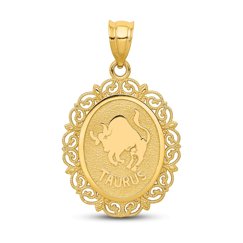 Polished Taurus Zodiac Charm 14K Yellow Gold
