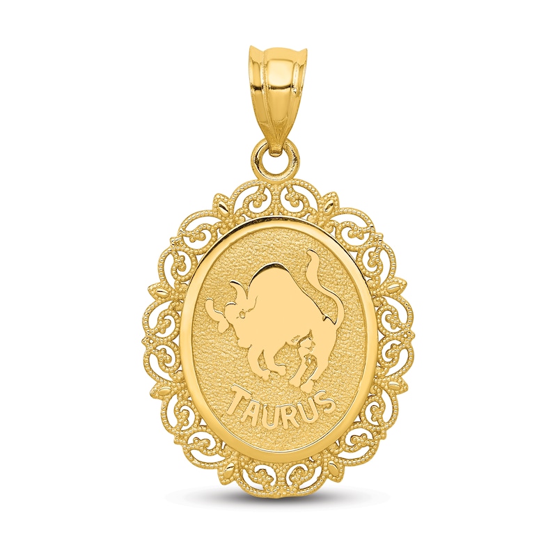 Main Image 1 of Polished Taurus Zodiac Charm 14K Yellow Gold