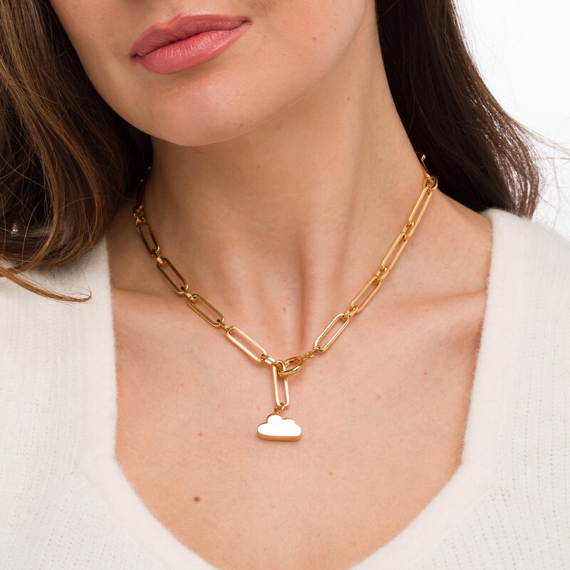 Main Image 3 of Stella Valle Cloud Charm Necklace 18K Gold-Plated Brass 17.5"