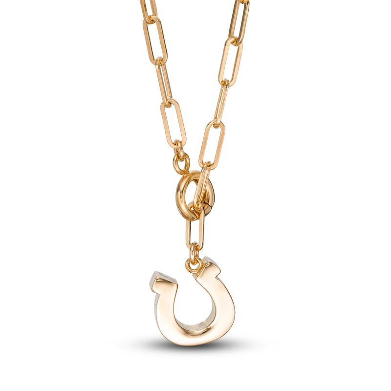 Main Image 1 of Stella Valle Horseshoe Charm Necklace 18K Gold-Plated Brass 17.25"