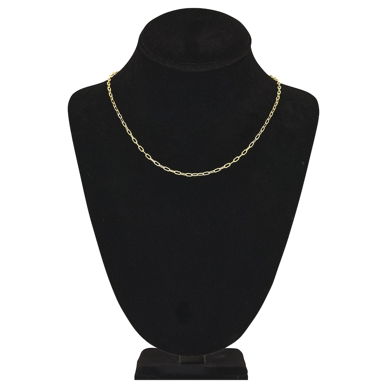 Main Image 4 of Solid Paperclip Chain Necklace 14K Yellow Gold 18" 2.5mm
