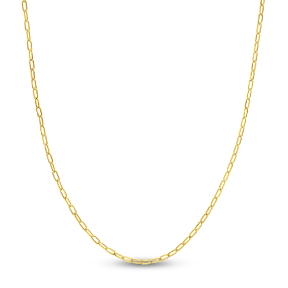 Solid Paperclip Chain Necklace 14K Yellow Gold 20" 2.5mm