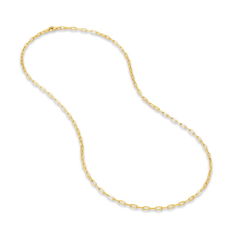 Main Image 2 of Solid Paperclip Chain Necklace 14K Yellow Gold 20" 2.5mm