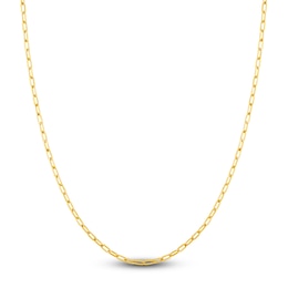 Solid Paperclip Chain Necklace 14K Yellow Gold 24" 2.5mm