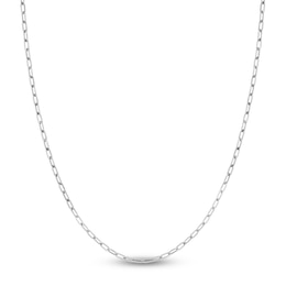 Solid Paperclip Chain Necklace 14K White Gold 18" 2.5mm