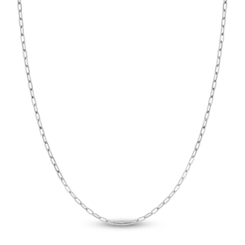 Main Image 1 of Solid Paperclip Chain Necklace 14K White Gold 24" 2.5mm