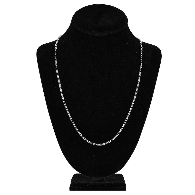 Main Image 2 of Solid Paperclip Chain Necklace 14K White Gold 24" 2.5mm