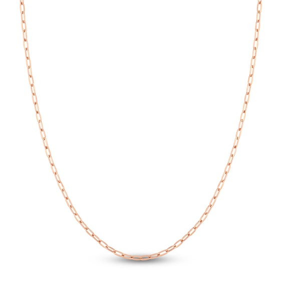 Solid Paperclip Chain Necklace 14K Rose Gold 18" 2.5mm