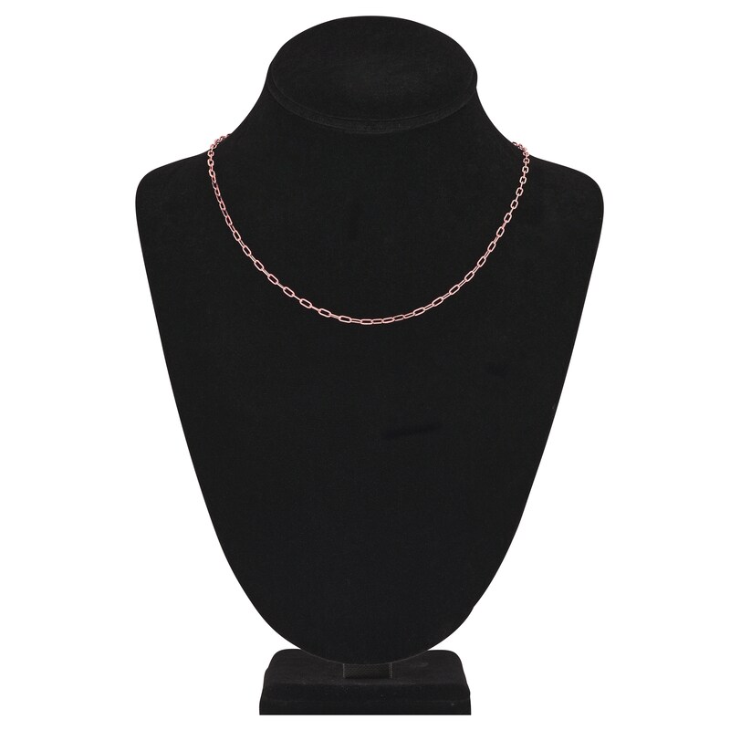Main Image 2 of Solid Paperclip Chain Necklace 14K Rose Gold 18" 2.5mm
