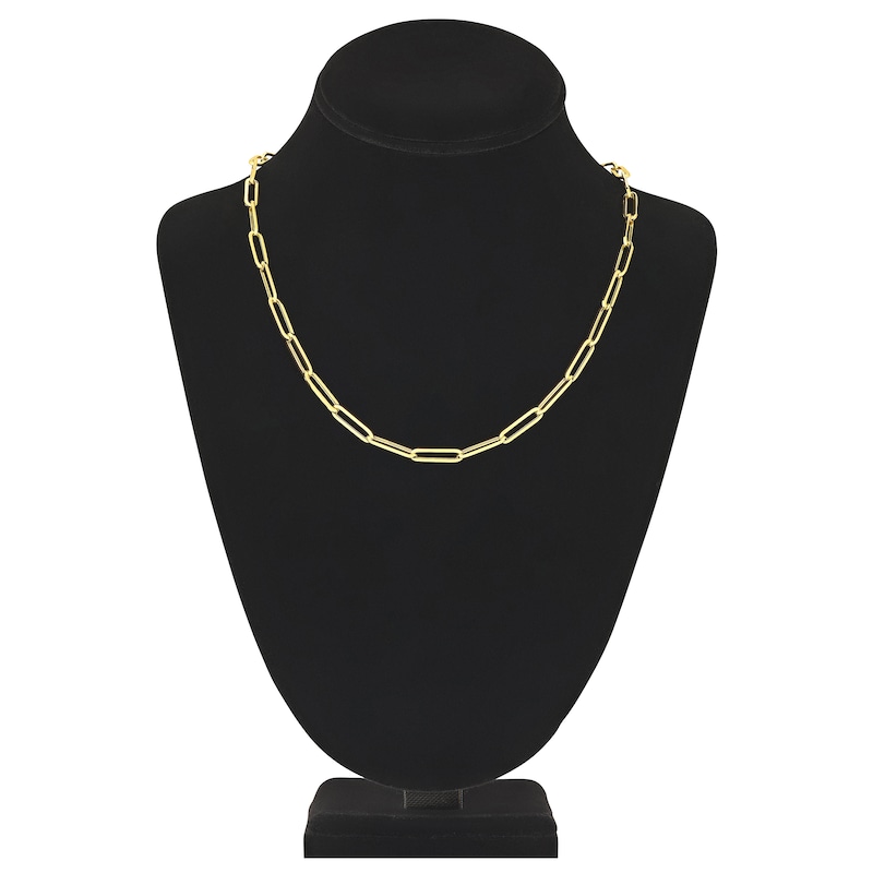 Main Image 2 of Hollow Paper Clip Chain Necklace 14K Yellow Gold 20" 5mm