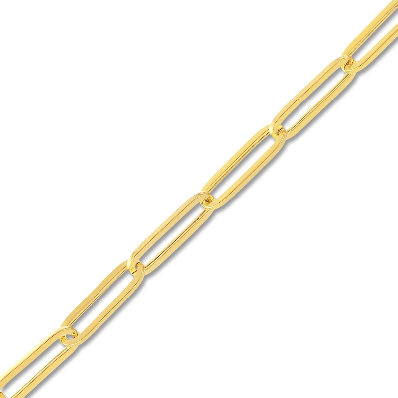 Main Image 2 of Hollow Paper Clip Chain Necklace 14K Yellow Gold 24" 5mm