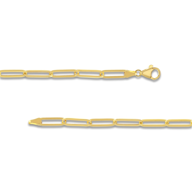 Main Image 3 of Hollow Paper Clip Chain Necklace 14K Yellow Gold 24" 5mm