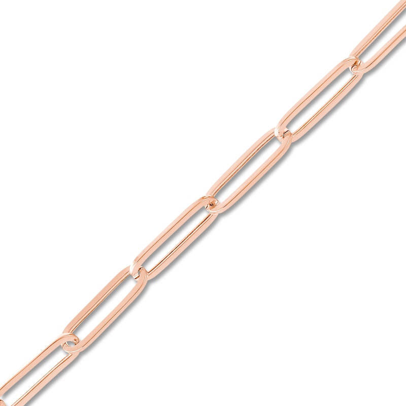 Main Image 2 of Hollow Paper Clip Chain Necklace 14K Rose Gold 20" 5mm