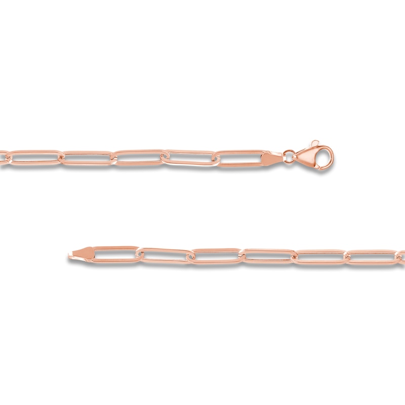 Main Image 3 of Hollow Paper Clip Chain Necklace 14K Rose Gold 20" 5mm