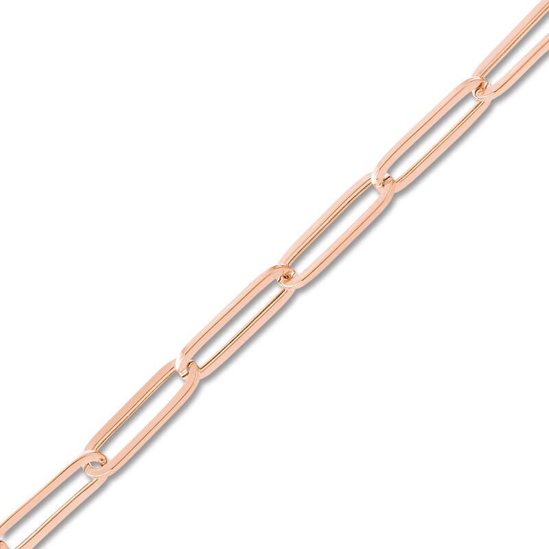 Main Image 2 of Hollow Paper Clip Chain Necklace 14K Rose Gold 24" 5mm