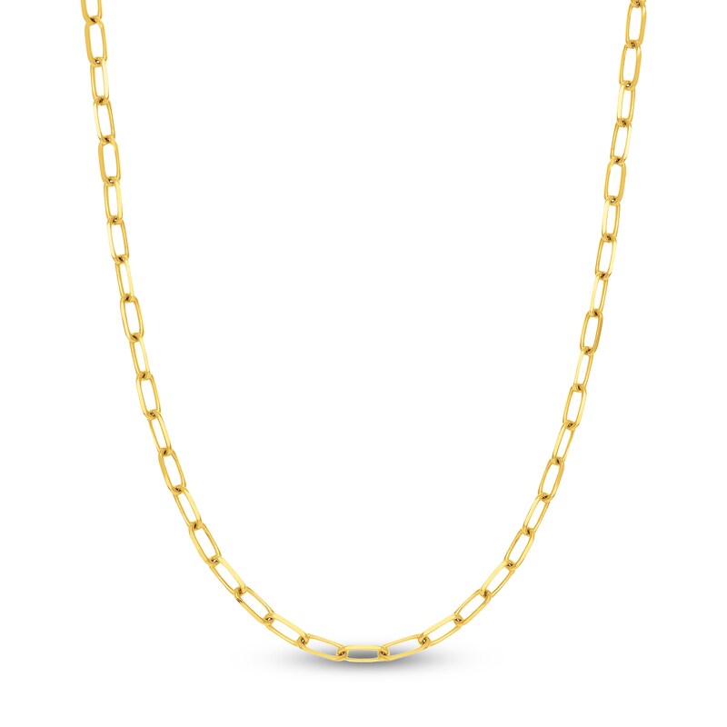 Main Image 1 of Solid Paperclip Chain Necklace 14K Yellow Gold 18" 5.25mm