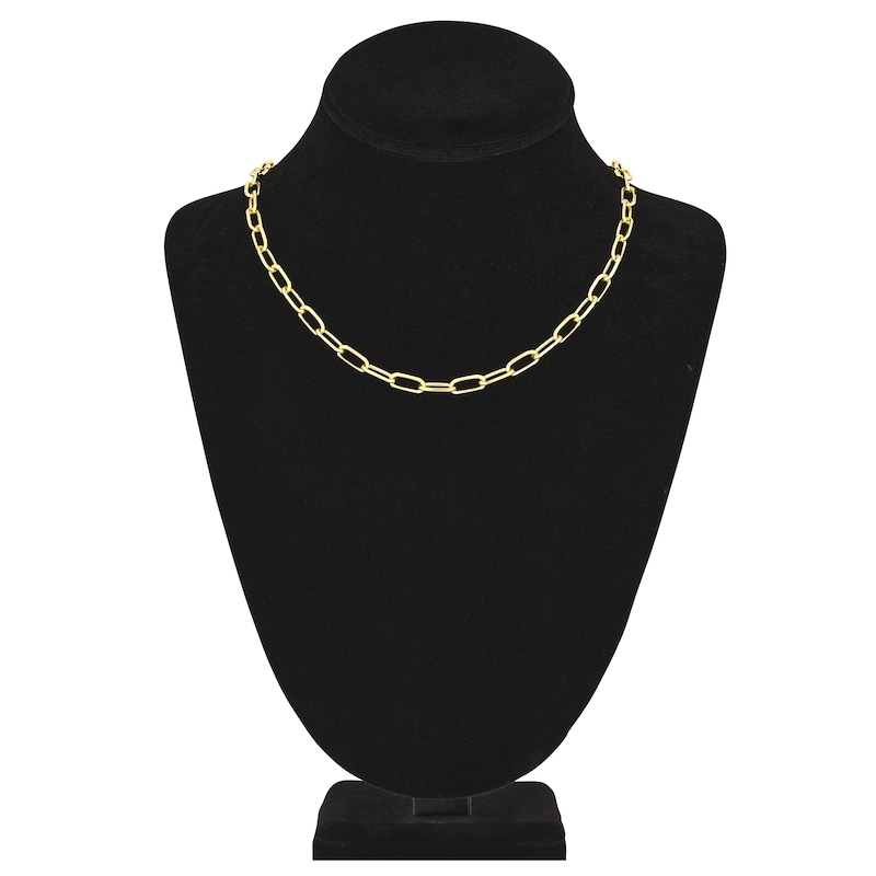 Main Image 4 of Solid Paperclip Chain Necklace 14K Yellow Gold 18" 5.25mm