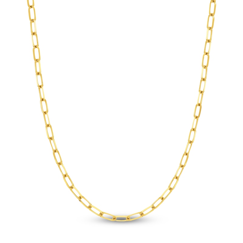 Main Image 1 of Solid Paperclip Chain Necklace 14K Yellow Gold 24" 5.25mm