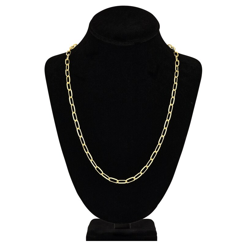 Main Image 4 of Solid Paperclip Chain Necklace 14K Yellow Gold 24" 5.25mm