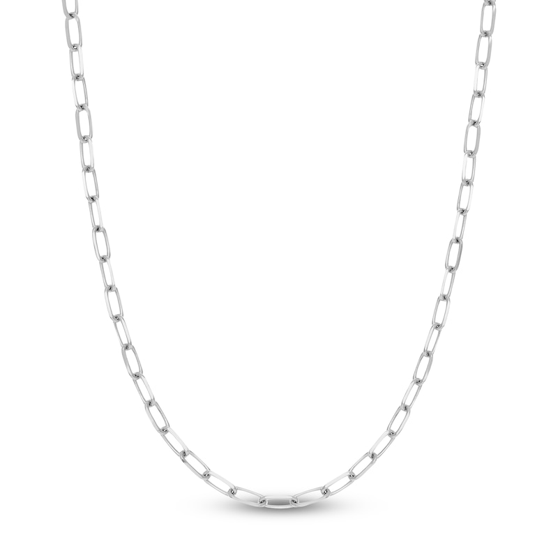 Main Image 1 of Solid Paperclip Chain Necklace 14K White Gold 18" 5.25mm