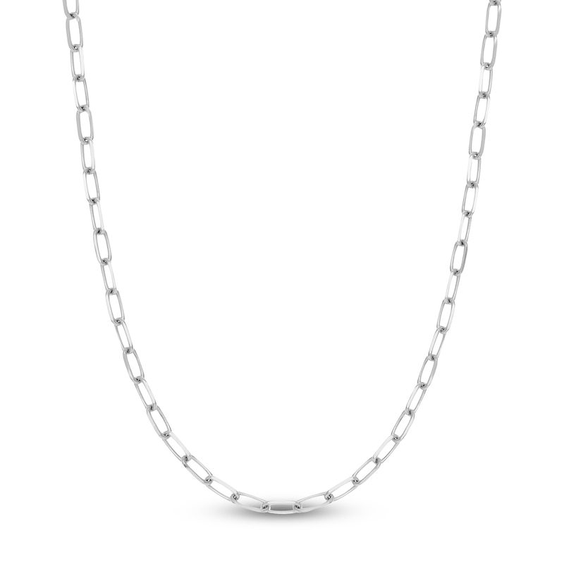 Main Image 1 of Solid Paperclip Chain Necklace 14K White Gold 24" 5.25mm