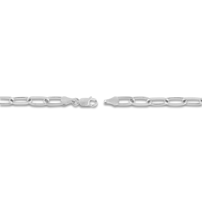 Main Image 3 of Solid Paperclip Chain Necklace 14K White Gold 24" 5.25mm