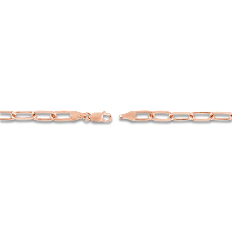 Main Image 3 of Solid Paperclip Chain Necklace 14K Rose Gold 24" 5.25mm
