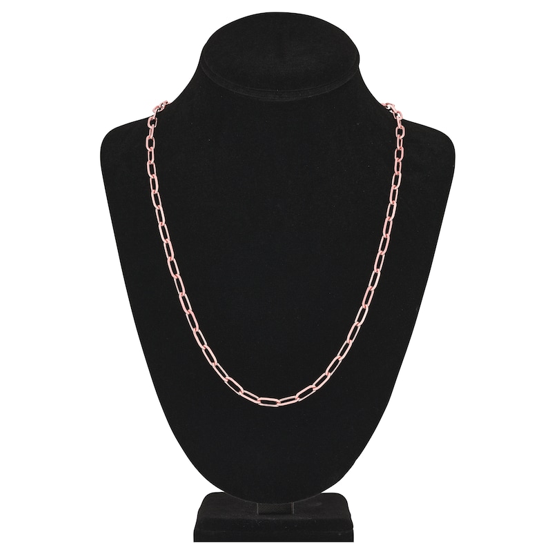 Main Image 4 of Solid Paperclip Chain Necklace 14K Rose Gold 24" 5.25mm