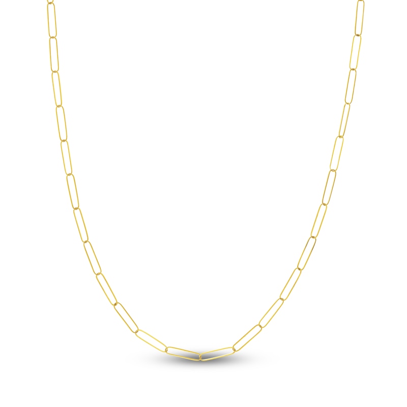 Main Image 1 of Solid Paperclip Chain Necklace 14K Yellow Gold 18" 3.4mm