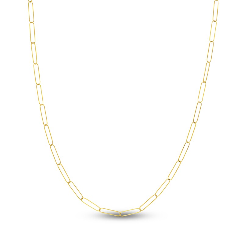 Main Image 1 of Solid Paperclip Chain Necklace 14K Yellow Gold 20" 3.4mm