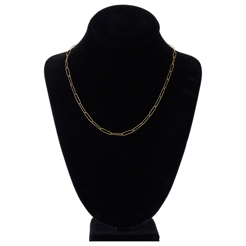 Main Image 4 of Solid Paperclip Chain Necklace 14K Yellow Gold 20" 3.4mm