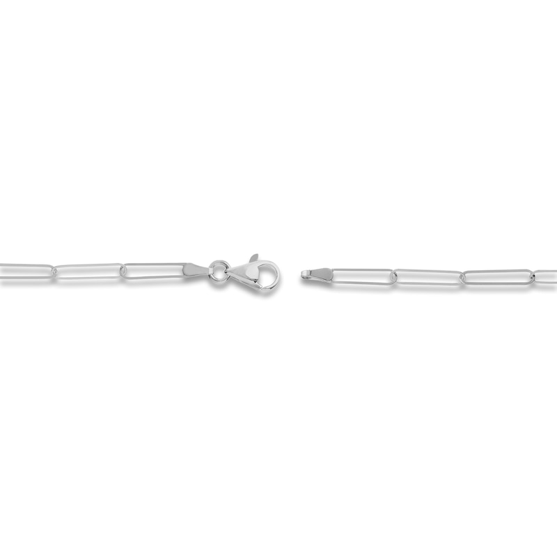 Main Image 3 of Solid Paperclip Chain Necklace 14K White Gold 16&quot; 3.4mm