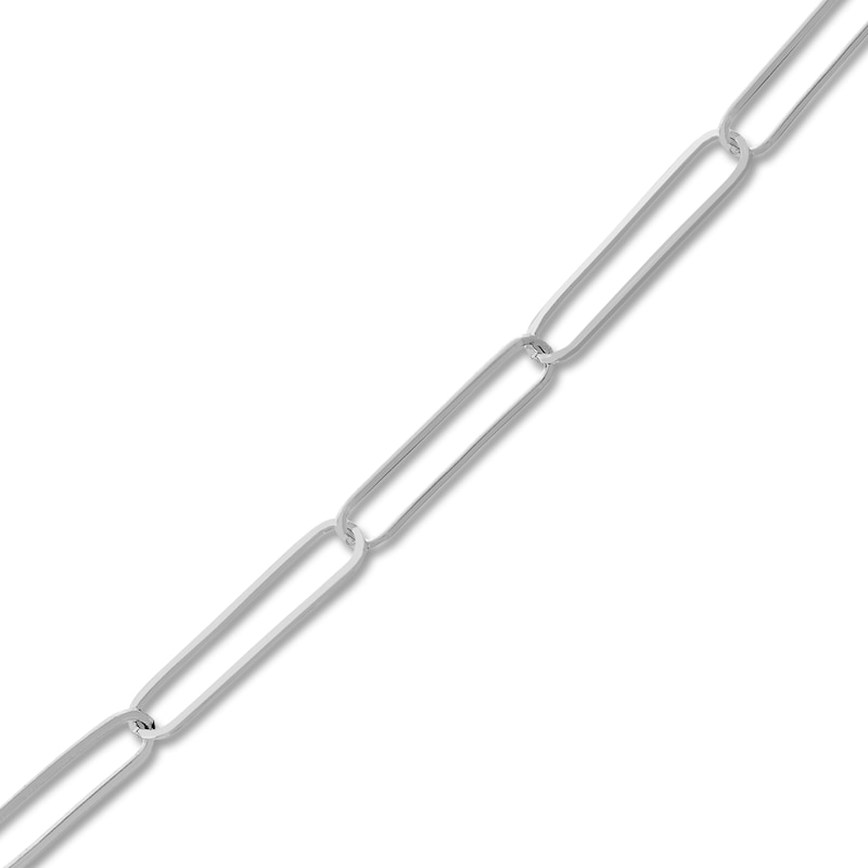 Main Image 2 of Solid Paperclip Chain Necklace 14K White Gold 20" 3.4mm