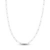 Thumbnail Image 1 of Solid Paperclip Chain Necklace 14K White Gold 30" 3.4mm