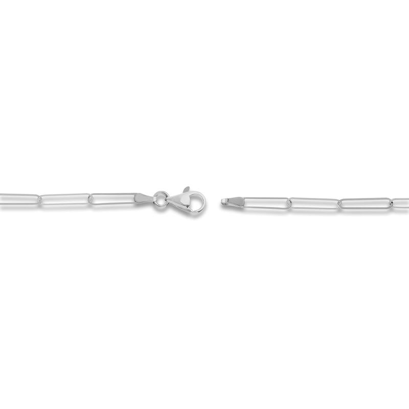 Main Image 3 of Solid Paperclip Chain Necklace 14K White Gold 30" 3.4mm
