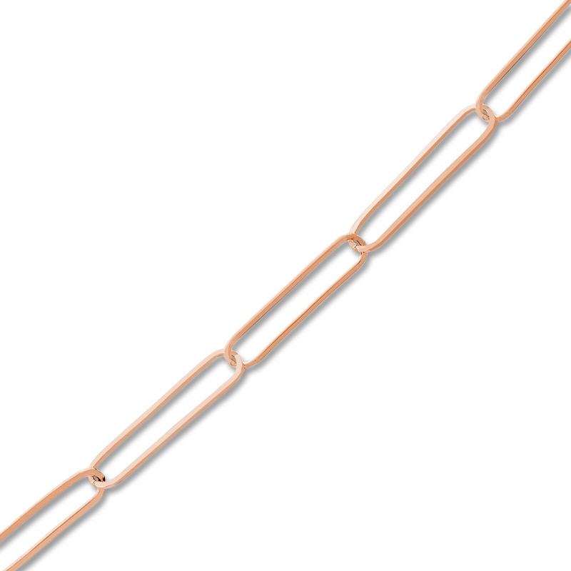 Main Image 2 of Solid Paperclip Chain Necklace 14K Rose Gold 18" 3.4mm