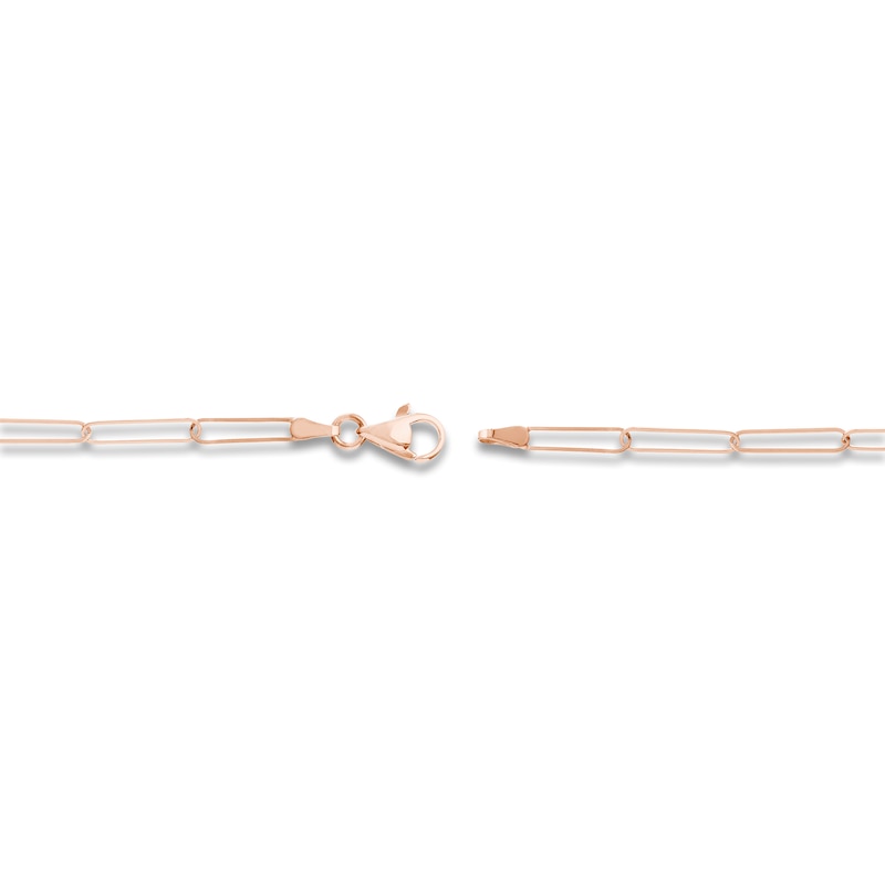 Main Image 3 of Solid Paperclip Chain Necklace 14K Rose Gold 18" 3.4mm