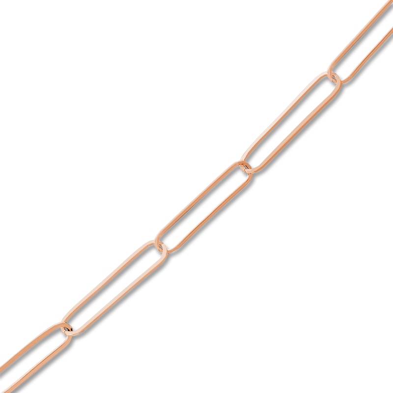 Main Image 2 of Solid Paperclip Chain Necklace 14K Rose Gold 30" 3.4mm