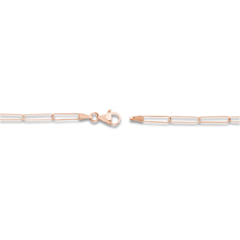 Main Image 3 of Solid Paperclip Chain Necklace 14K Rose Gold 30" 3.4mm