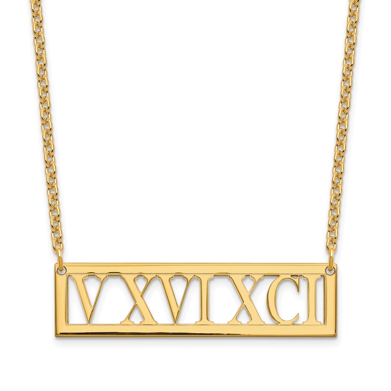 Main Image 1 of Roman Numeral Bar Necklace 18"