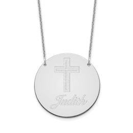 Customize Image and Text Large Disk Necklace 18"