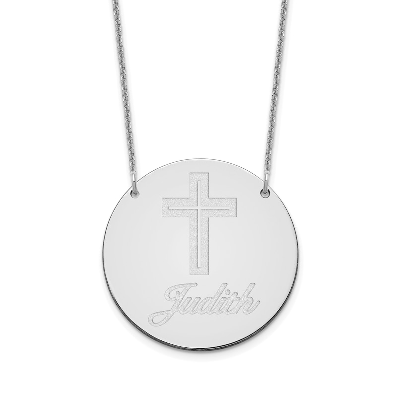 Main Image 1 of Customize Image and Text Large Disk Necklace 18"