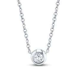 Shy Creation Diamond Necklace 1/20 ct tw Round 14K White Gold SC55003228