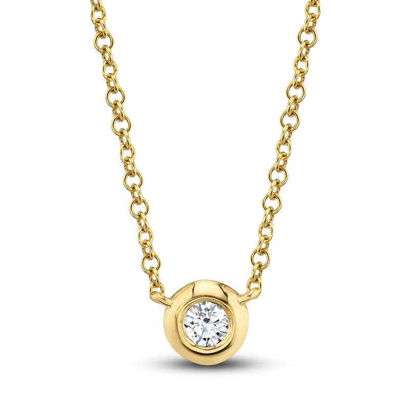 Shy Creation Diamond Necklace 1/15 ct tw Round 14K Yellow Gold SC55012538